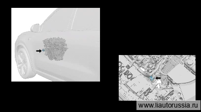 Электронный насос ОЖ — расположение