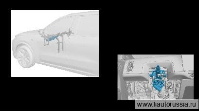 Рулевая колонка с электроприводом регулировки в сборе — расположение